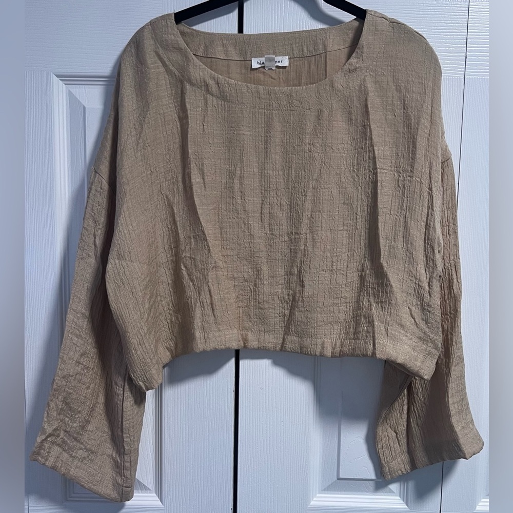 Women's Blu Pepper Tan Crinkle Blouse